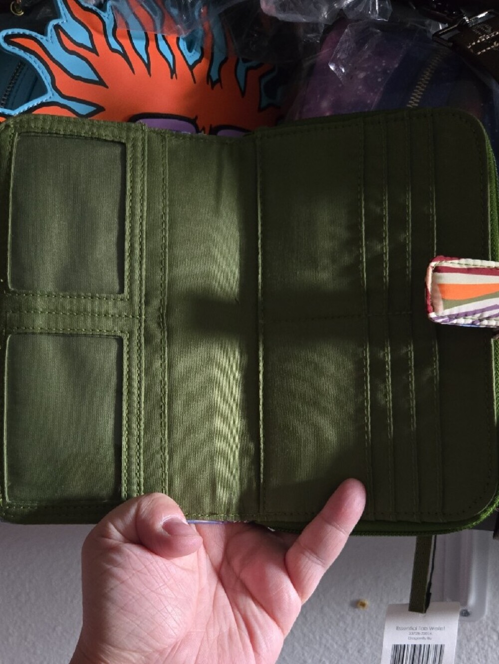 Vera Bradley Quilted Floral Wallet in Blue, Green, Orange, Cream - Picture 5 of 6